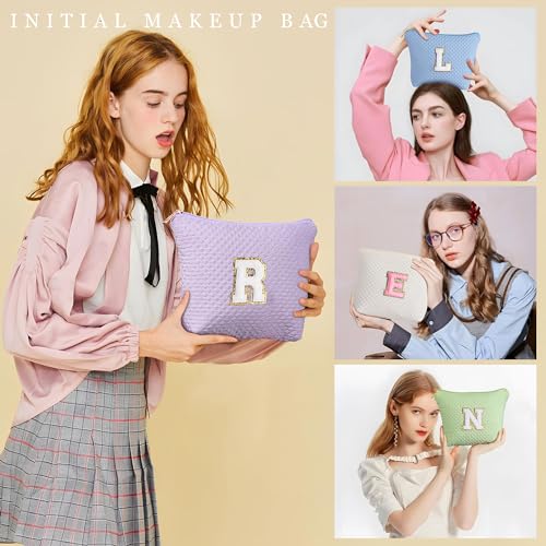 YOOLIFE Birthday Gifts for Women - 20th 30th 40th 50th 60th Birthday Gifts for Women, Happy Birthday Gifts, Personalized Birthday Gifts for Women, Monogram Initial Makeup Bag, Cosmetic Bag for Women S