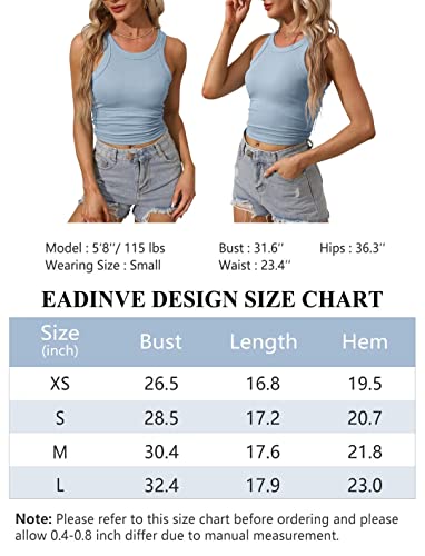 Women's Crewneck Racerback Ribbed Tank Tops Summer Basic High Neck Sleeveless Slim Fit Crop Tops 2024