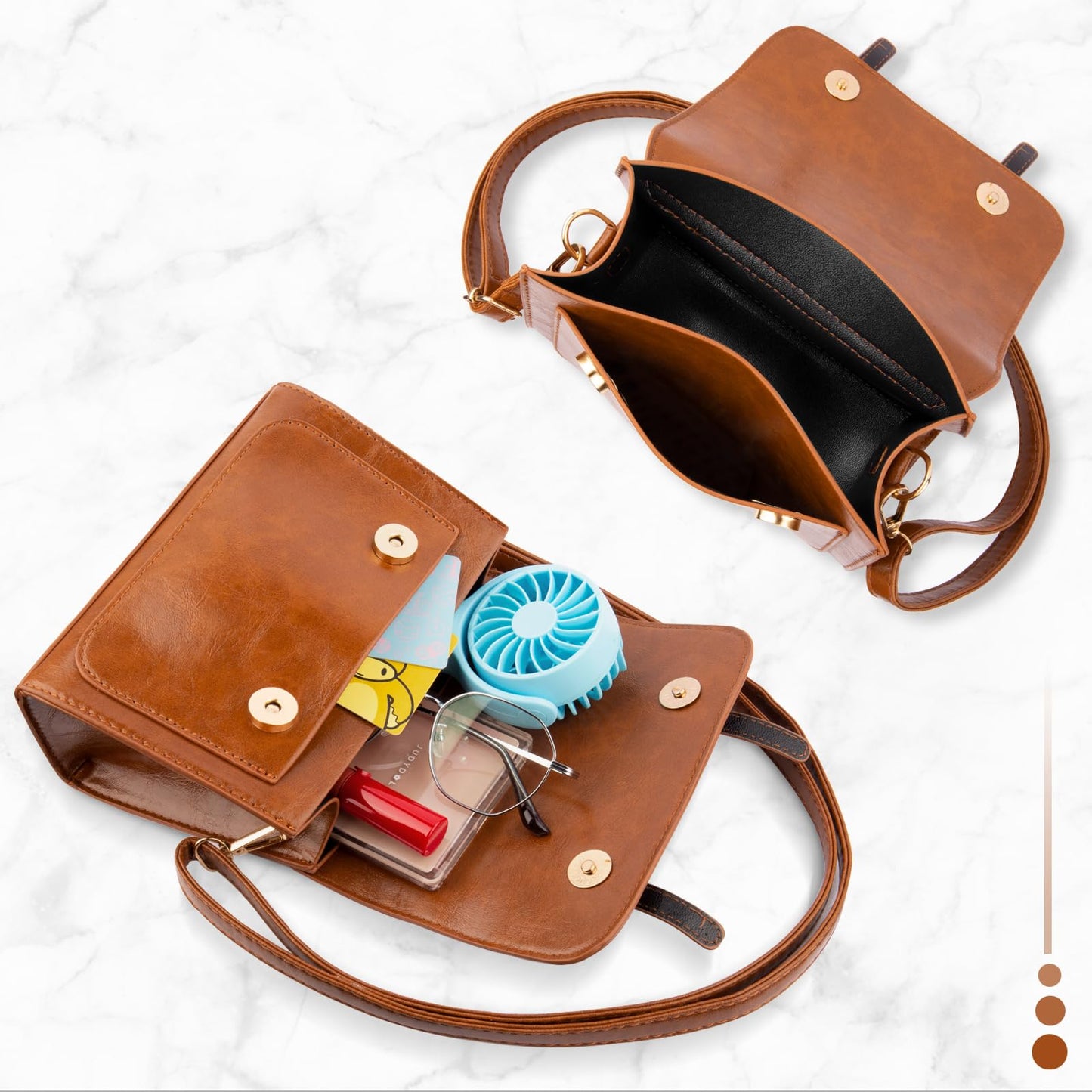 Shoulder Bag for Women, Cute PU Leather Small Purse Handbags, Retro Classic Tote Purses for Women with Removable Strap