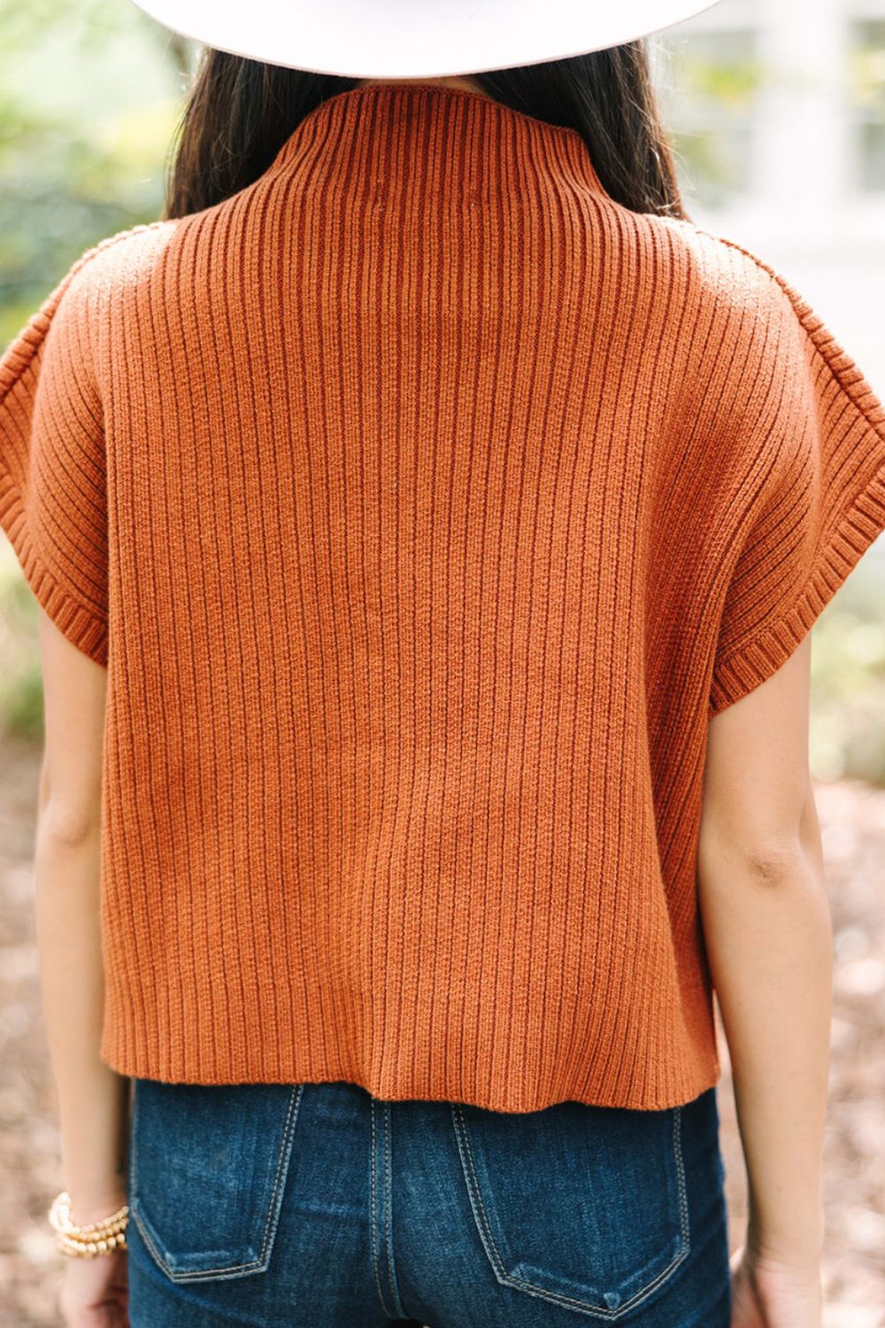 Mock Neck Sweater Vest with Chest Pocket