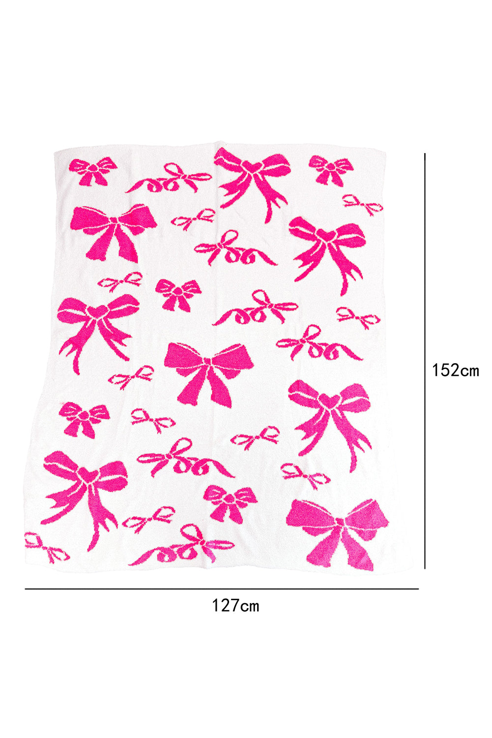 Pink Bow Printed Cozy Soft Throw Blanket