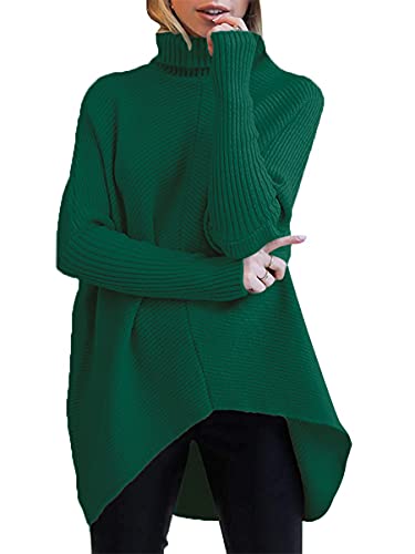 ANRABESS Womens Oversized Turtleneck Batwing Long Sleeve Casual Cozy Baggy Knit Pullover Tunic Sweater 2024 Fall Outfits