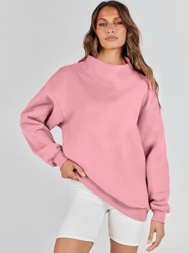 ANRABESS Womens Oversized Sweatshirts Turtleneck Pullover Long Sleeve Hoodies Tops 2024 Fall Fashion Preppy Outfits