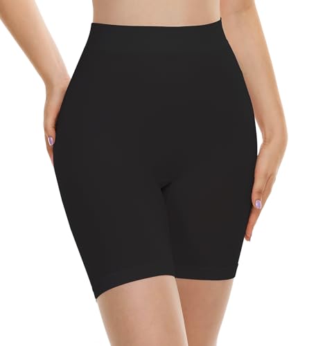 BATHRINS Womens Slip Shorts for Under Dresses, Tummy Control High Waist Seamless Smoothing Yoga Shorts