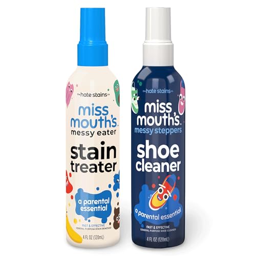 Miss Mouth's Messy Eater Stain Treater Spray - 4oz 2 Pack Stain Remover - Newborn & Baby Essentials - No Dry Cleaning Food, Grease, Coffee Off Laundry, Underwear, Fabric