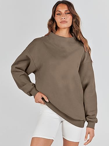 ANRABESS Womens Oversized Sweatshirts Turtleneck Pullover Long Sleeve Hoodies Tops 2024 Fall Fashion Preppy Outfits