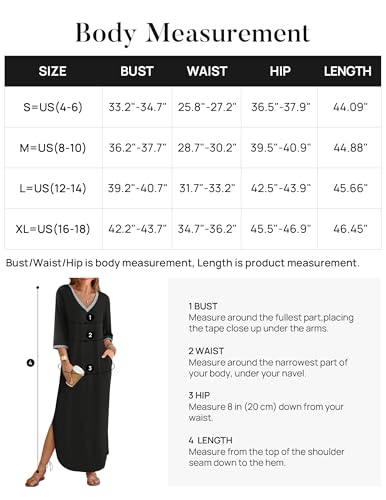 ZESICA Womens Dresses 2024 Causal 3/4 Sleeve V Neck Loose Fit Split Beach Long Maxi Dress with Pockets