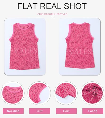 EVALESS Tank Top for Women Fashion Crewneck Sleeveless Clothing Trendy Polka Dots Tops Shirts Loose Fit Basic Tee Tshirts