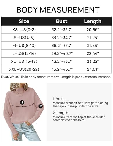 ZESICA Women's 2024 Fall Turtleneck Batwing Long Sleeve Ribbed Knit Casual Soft Pullover Sweater Jumper Top