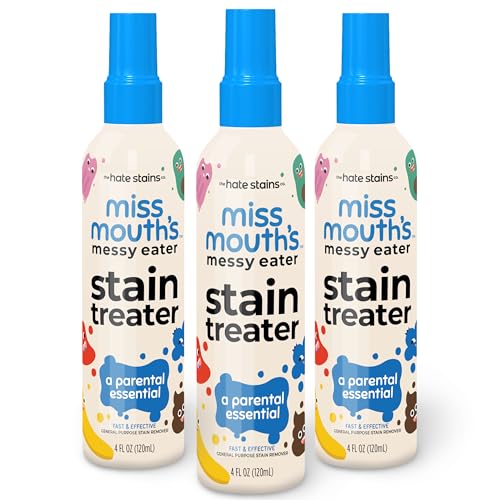 Miss Mouth's Messy Eater Stain Treater Spray - 4oz 2 Pack Stain Remover - Newborn & Baby Essentials - No Dry Cleaning Food, Grease, Coffee Off Laundry, Underwear, Fabric