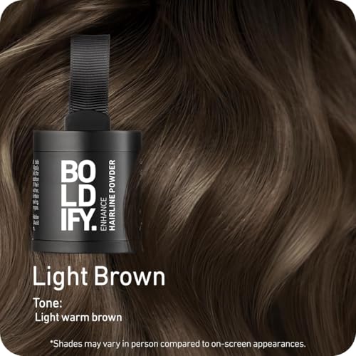 BOLDIFY Hairline Powder - Root Touch Up & Hair Loss Cover Up, Instant Gray Coverage 48-Hour Stain-Proof Hair Color Powder for Women & Men, Hair Fibers and Hair Topper Alternative (Dark Blonde)