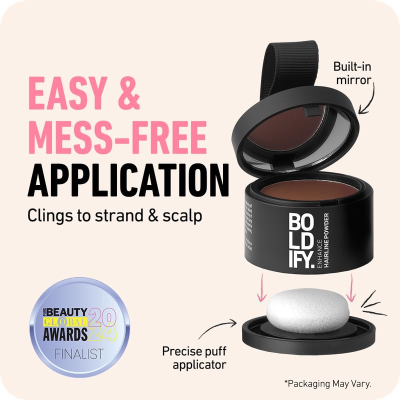 BOLDIFY Hairline Powder - Root Touch Up & Hair Loss Cover Up, Instant Gray Coverage 48-Hour Stain-Proof Hair Color Powder for Women & Men, Hair Fibers and Hair Topper Alternative (Dark Blonde)