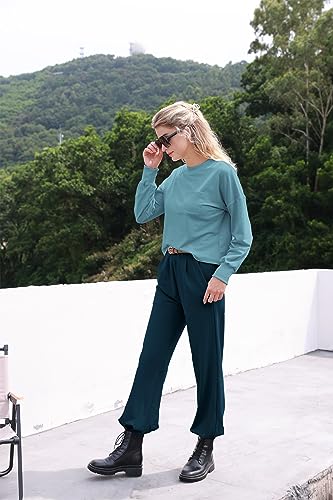 Conjunto de dos piezas para mujer, conjunto de camiseta de manga larga y pantalones deportivos a juego