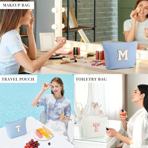 YOOLIFE Birthday Gifts for Women - 20th 30th 40th 50th 60th Birthday Gifts for Women, Happy Birthday Gifts, Personalized Birthday Gifts for Women, Monogram Initial Makeup Bag, Cosmetic Bag for Women S