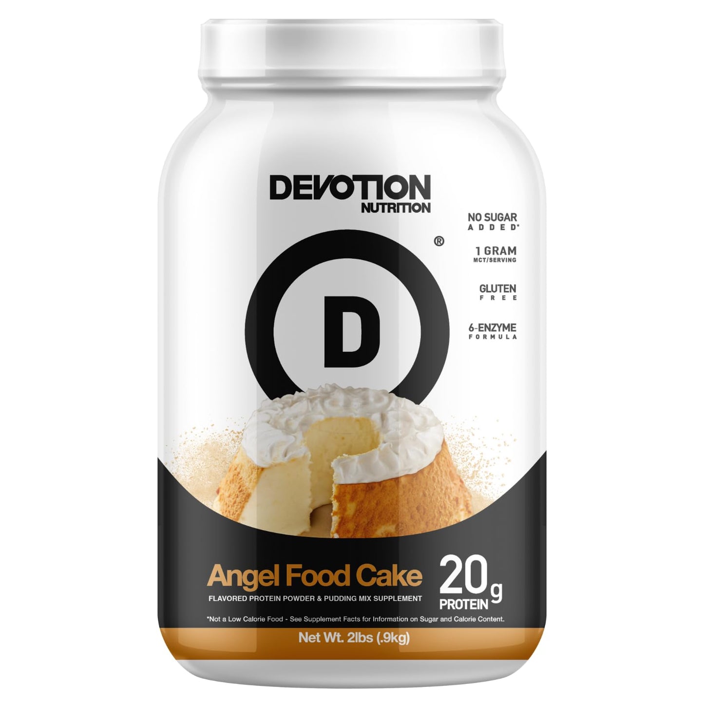 Devotion Nutrition Protein Powder Blend | Gluten Free, Keto Friendly, No Added Sugars | 1g MCT | 20g Whey & Micellar Protein | 12 Count Packets (Angel Food Cake)