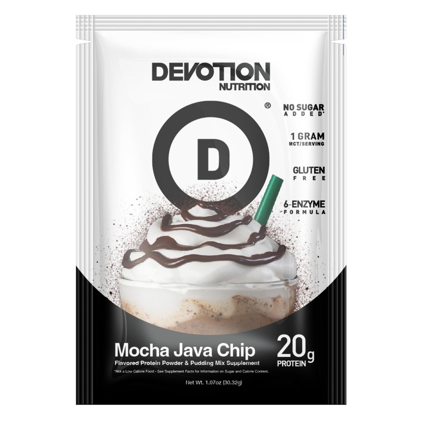 Devotion Nutrition Protein Powder Blend | Gluten Free, Keto Friendly, No Added Sugars | 1g MCT | 20g Whey & Micellar Protein | 12 Count Packets (Angel Food Cake)