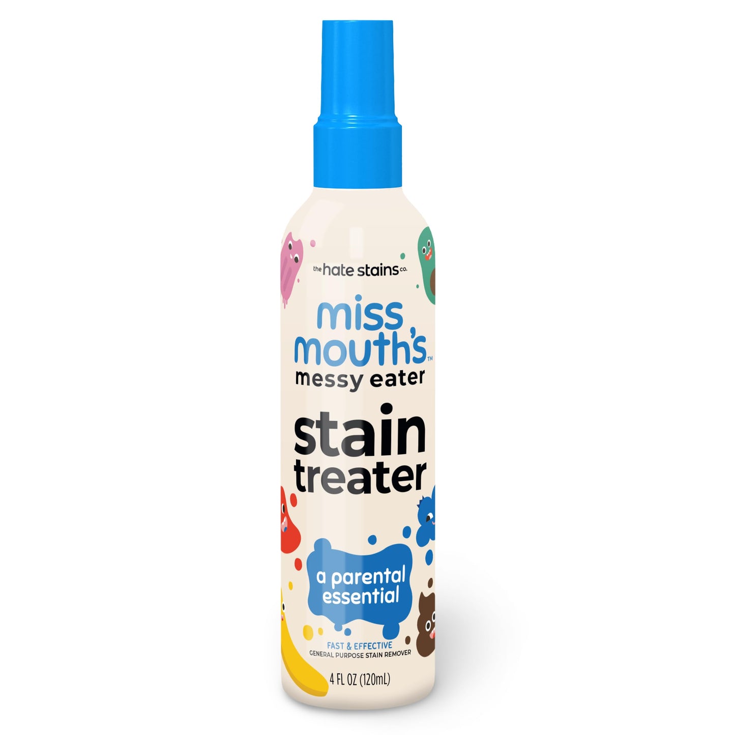 Miss Mouth's Messy Eater Stain Treater Spray - 4oz 2 Pack Stain Remover - Newborn & Baby Essentials - No Dry Cleaning Food, Grease, Coffee Off Laundry, Underwear, Fabric