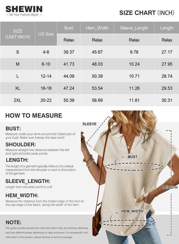 SHEWIN Women's Polo Shirts Casual Collared Short Sleeve Shirt Loose V Neck Tunic Tops