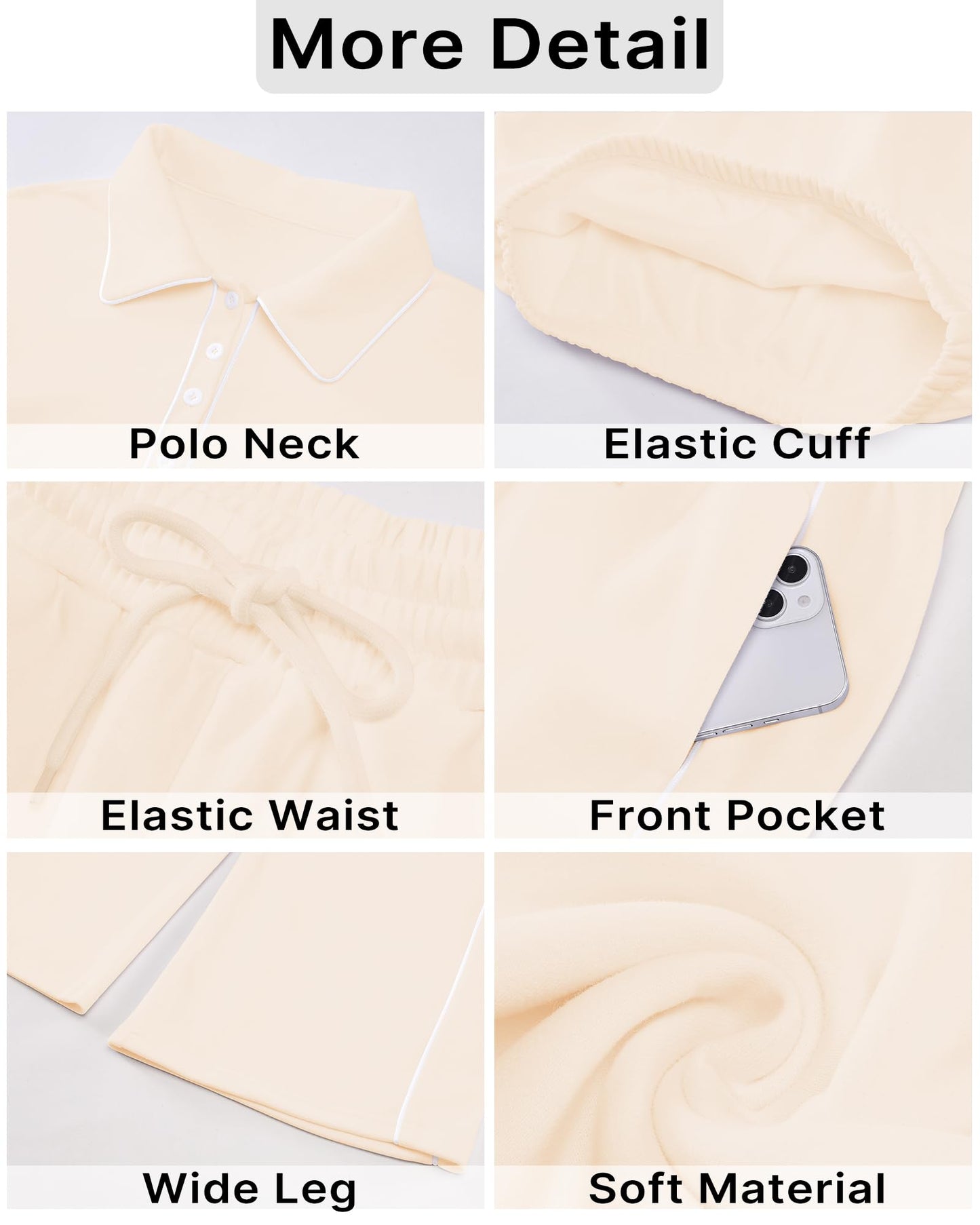 GRAPENT Sweatsuits Two Piece Sets for Women High Wasited Wide Leg Pants Fleece Button Pullover Sweatshirt Lounge Outfits