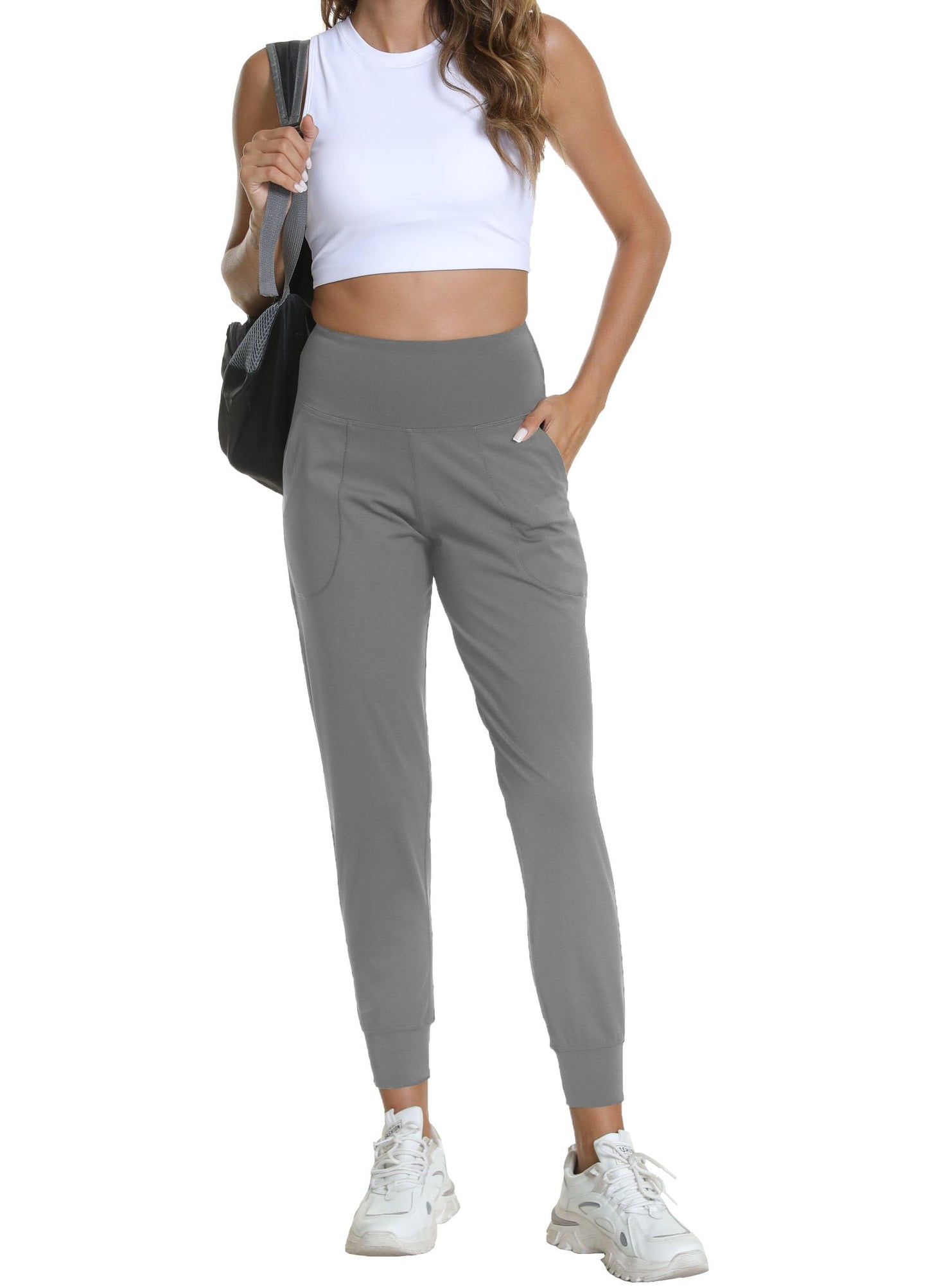 Rrosseyz Joggers Pants for Women-Quick Dry Sweatpants with Pockets for Travel Athletics Casual Outdoor