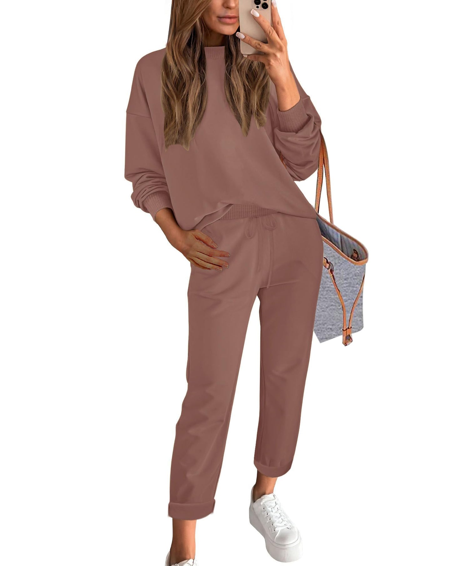 ETCYY NEW Women's Sweater Sets 2 Piece Outfits Lounge Sets with Knit Sweater Tops and Sweatpants