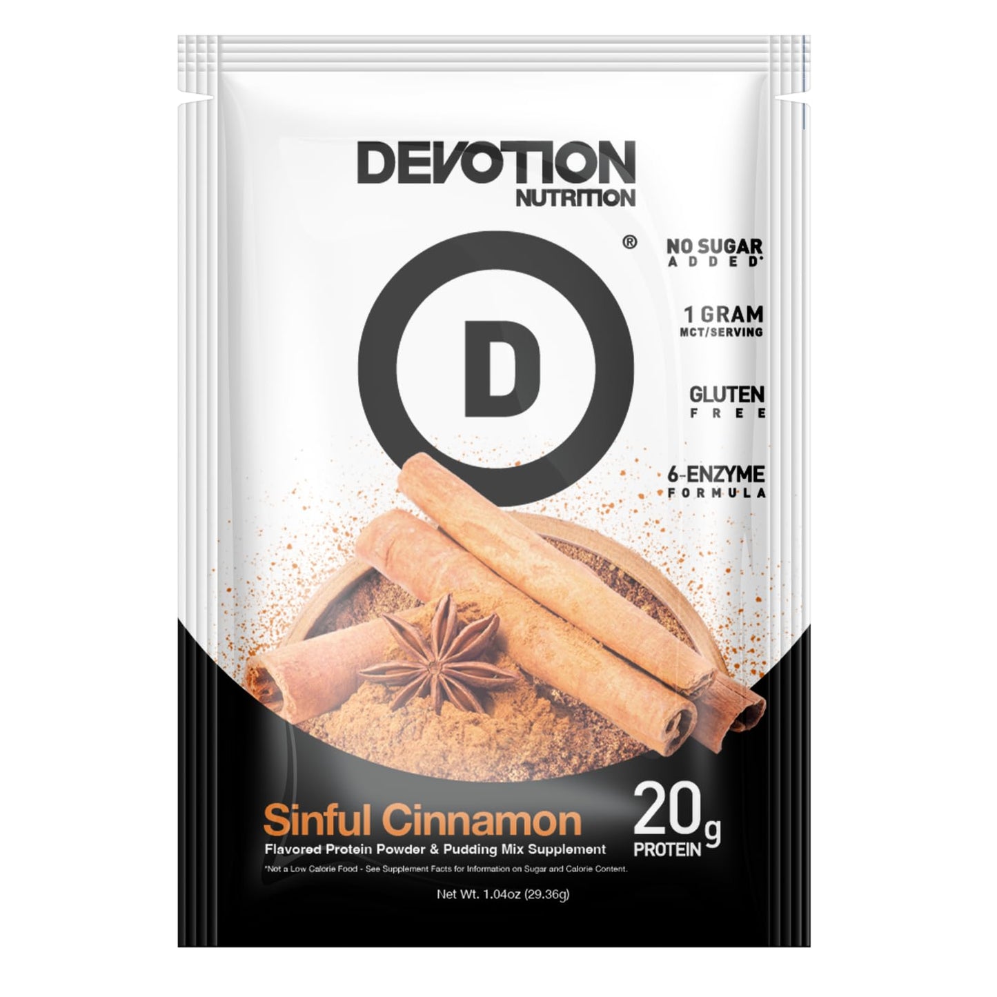 Devotion Nutrition Protein Powder Blend | Gluten Free, Keto Friendly, No Added Sugars | 1g MCT | 20g Whey & Micellar Protein | 12 Count Packets (Angel Food Cake)