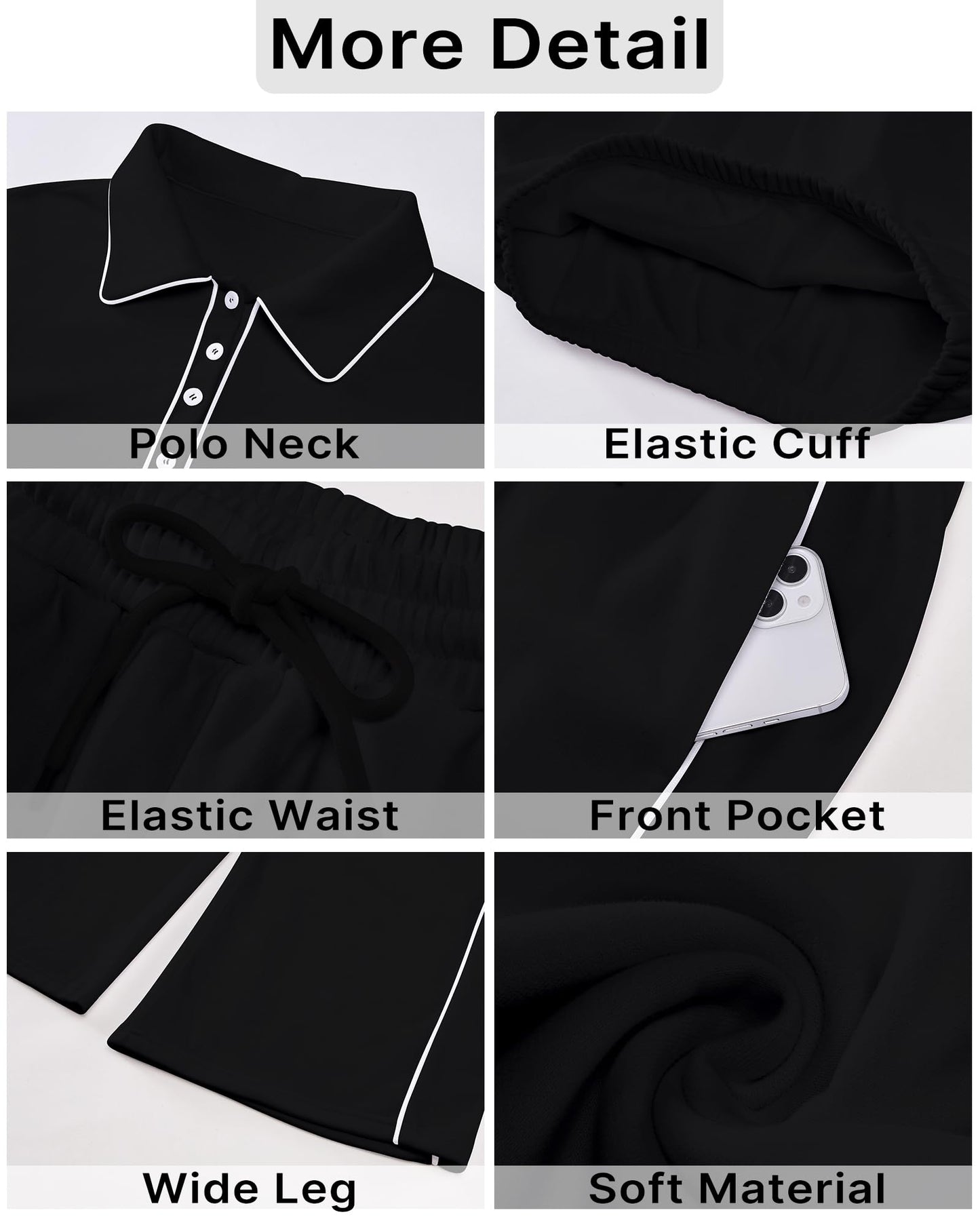 GRAPENT Sweatsuits Two Piece Sets for Women High Wasited Wide Leg Pants Fleece Button Pullover Sweatshirt Lounge Outfits