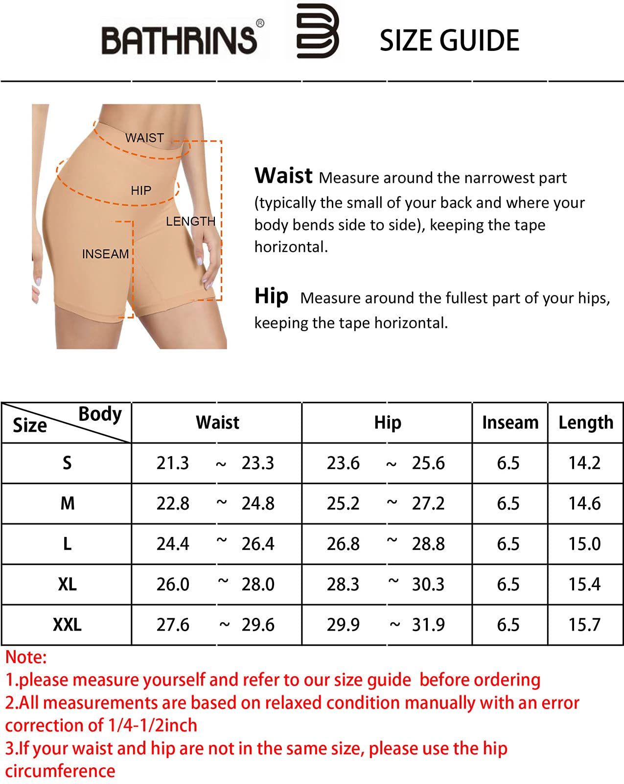 BATHRINS Womens Slip Shorts for Under Dresses, Tummy Control High Waist Seamless Smoothing Yoga Shorts