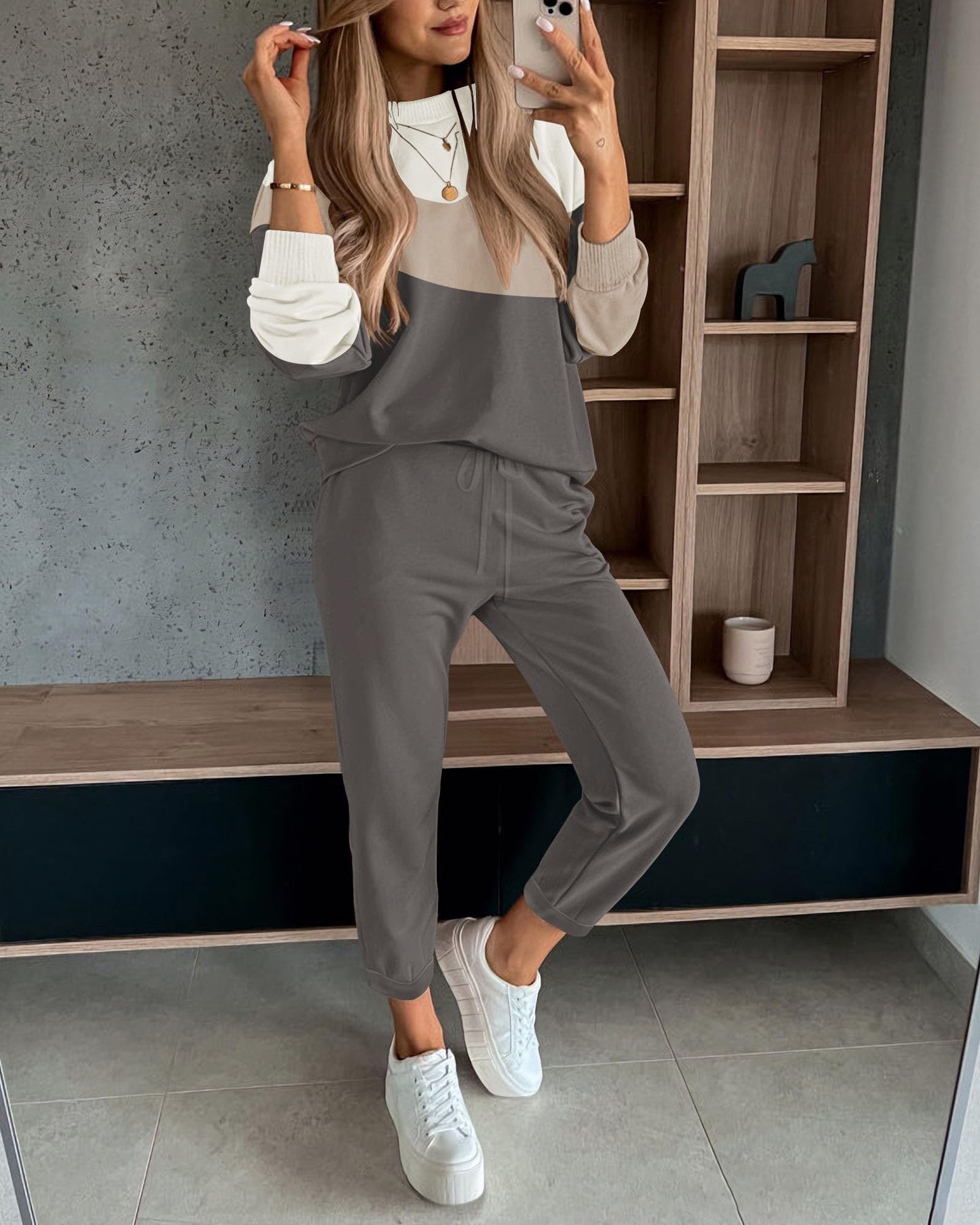 ETCYY NEW Women's Sweater Sets 2 Piece Outfits Lounge Sets with Knit Sweater Tops and Sweatpants