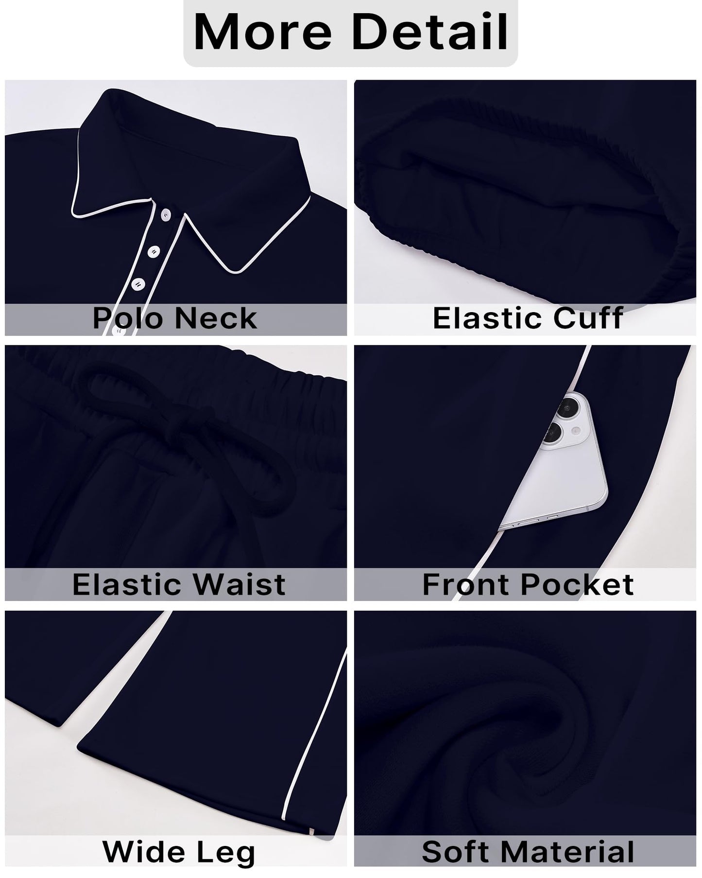 GRAPENT Sweatsuits Two Piece Sets for Women High Wasited Wide Leg Pants Fleece Button Pullover Sweatshirt Lounge Outfits