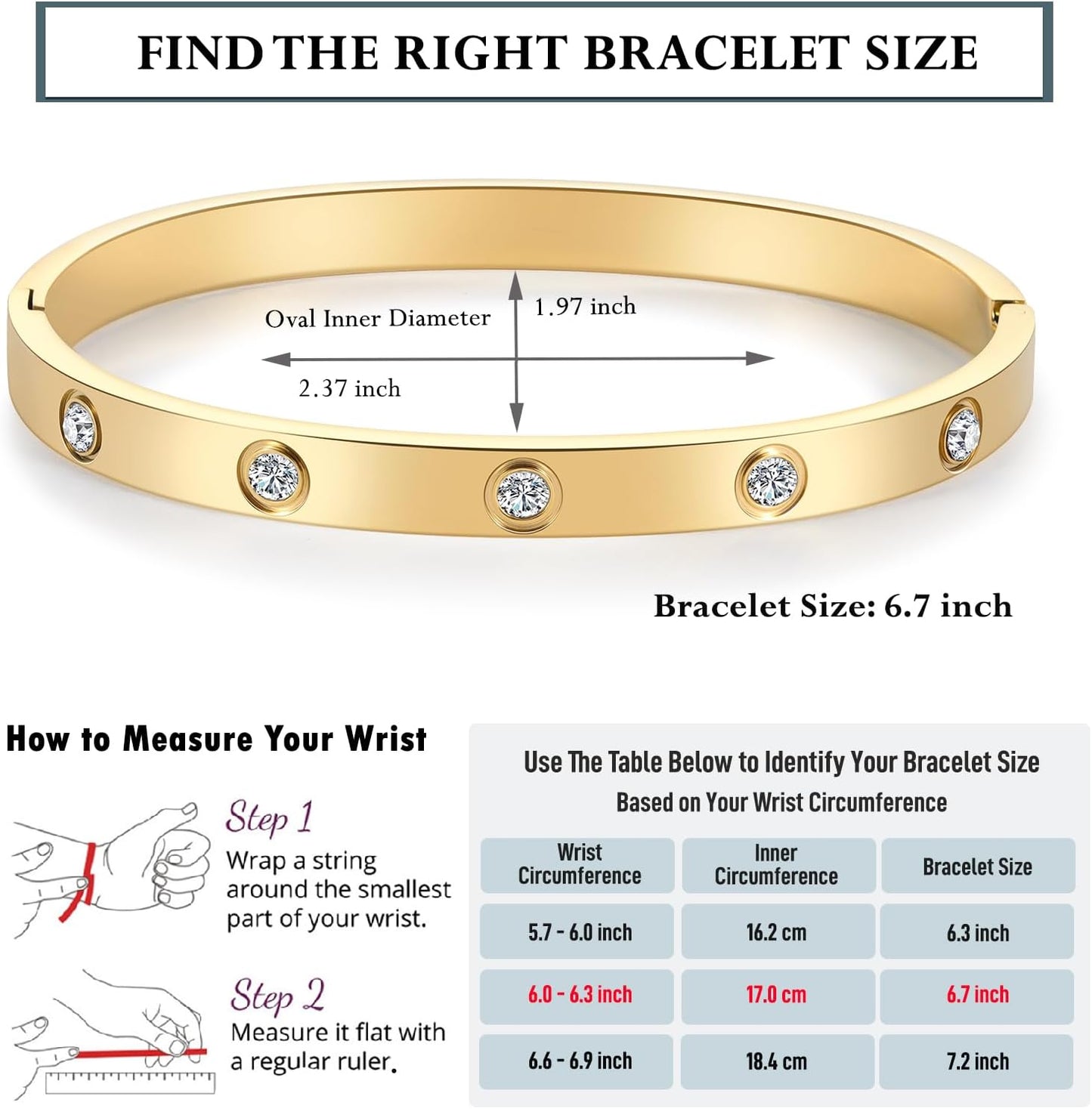 Gold Bracelets for Women 14K Gold Plated Friendship Love Bangle Bracelets Cubic Zirconia Stainless Steel Bracelet Jewelry Valentines Birthday Christmas Gifts for Women