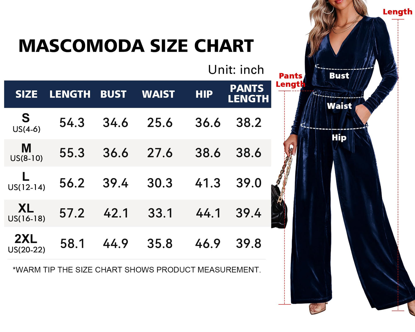 MASCOMODA 2024 Velvet Long Sleeve Wide Leg Jumpsuits for Women Dressy V Neck Belted Romper One Piece Fall Outfits with Pocket