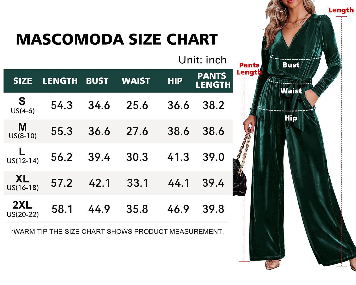 MASCOMODA 2024 Velvet Long Sleeve Wide Leg Jumpsuits for Women Dressy V Neck Belted Romper One Piece Fall Outfits with Pocket