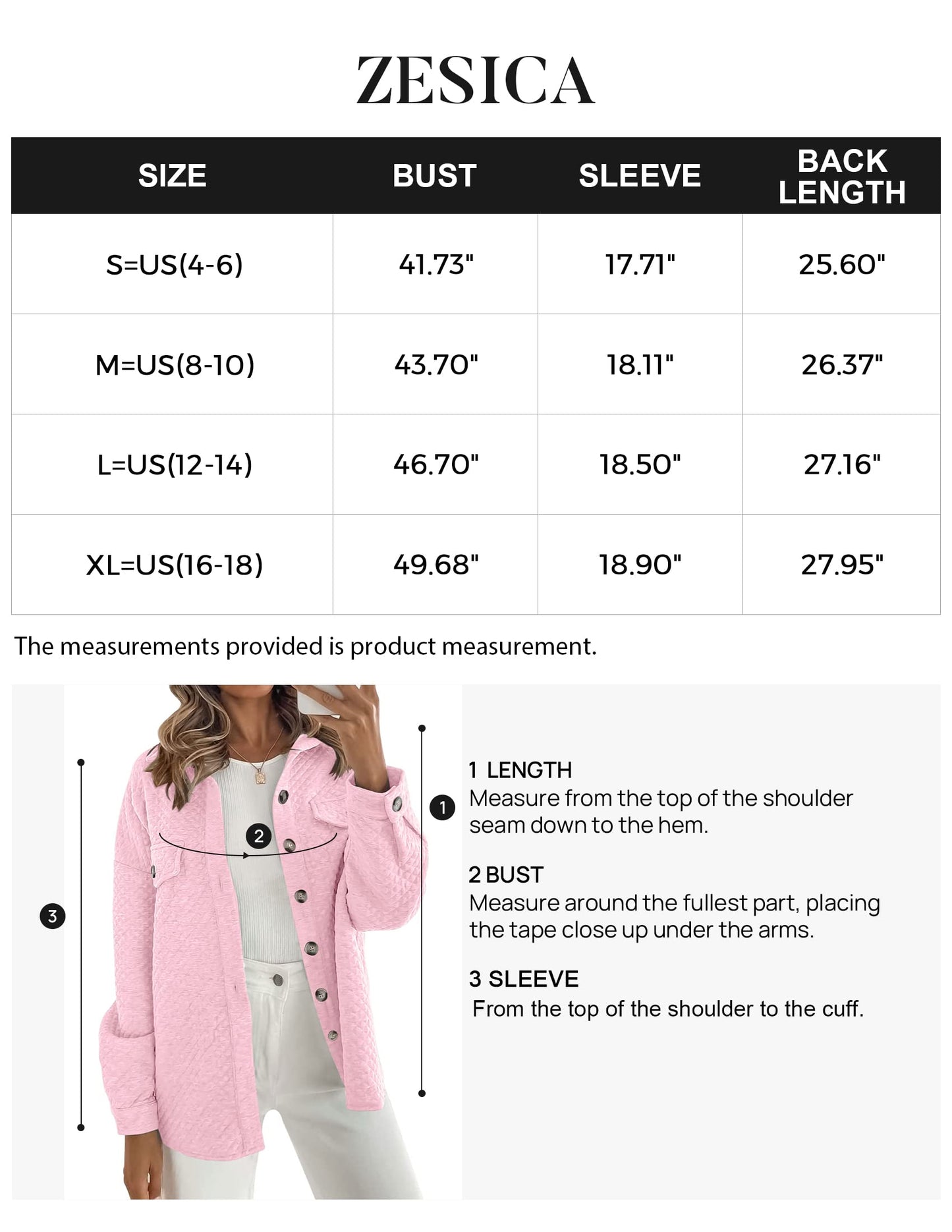 ZESICA Women's Casual Long Sleeve Button Down Loose Lightweight Shacket Shirt Jacket Coat Outerwear with Pockets