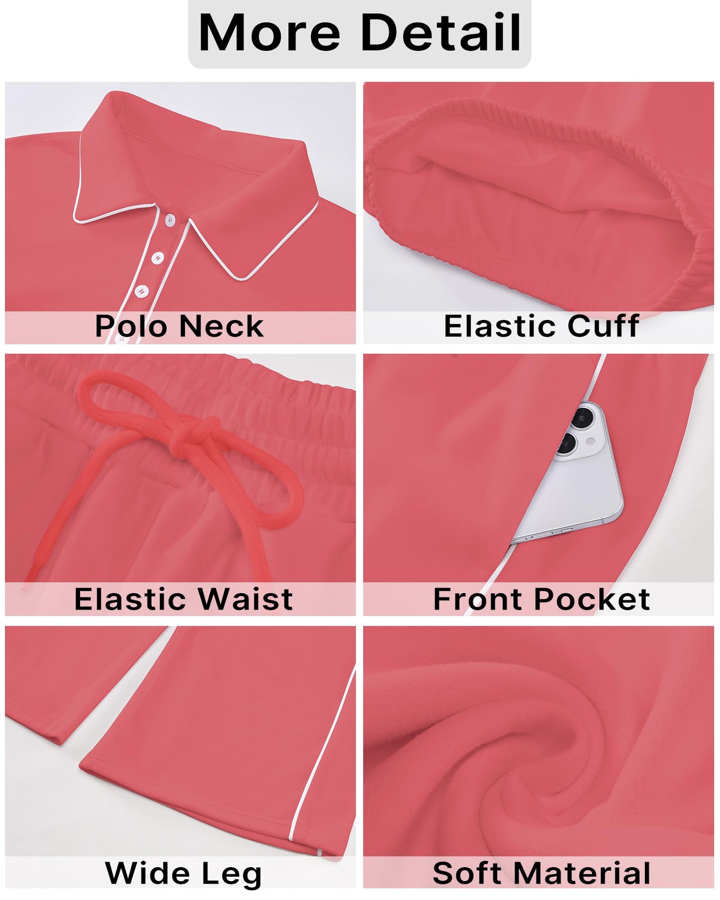 GRAPENT Sweatsuits Two Piece Sets for Women High Wasited Wide Leg Pants Fleece Button Pullover Sweatshirt Lounge Outfits