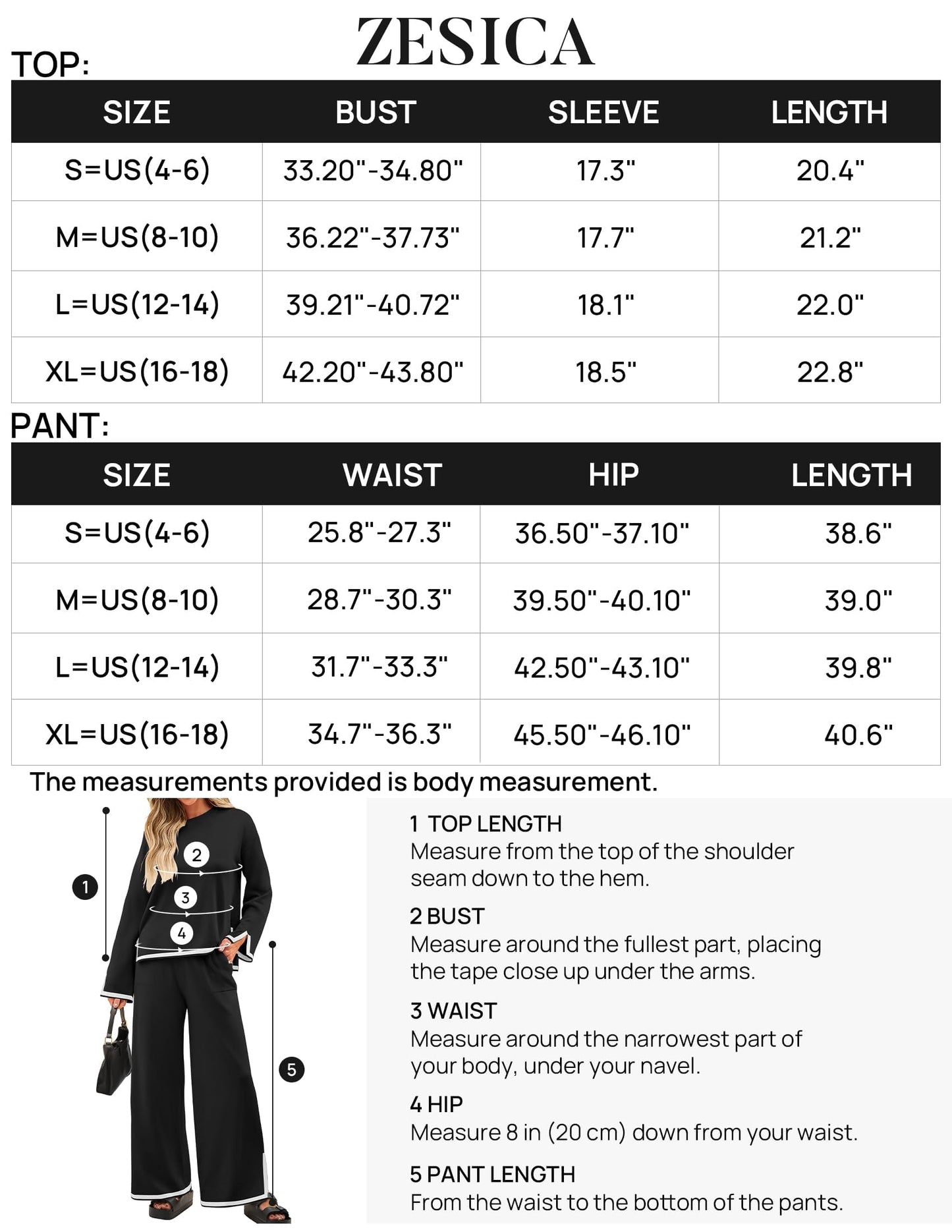 ZESICA Women's 2 Piece Outfits Set 2024 Casual Long Sleeve Knit Pullover Top and Wide Leg Pants Sweatsuit Lounge Sets