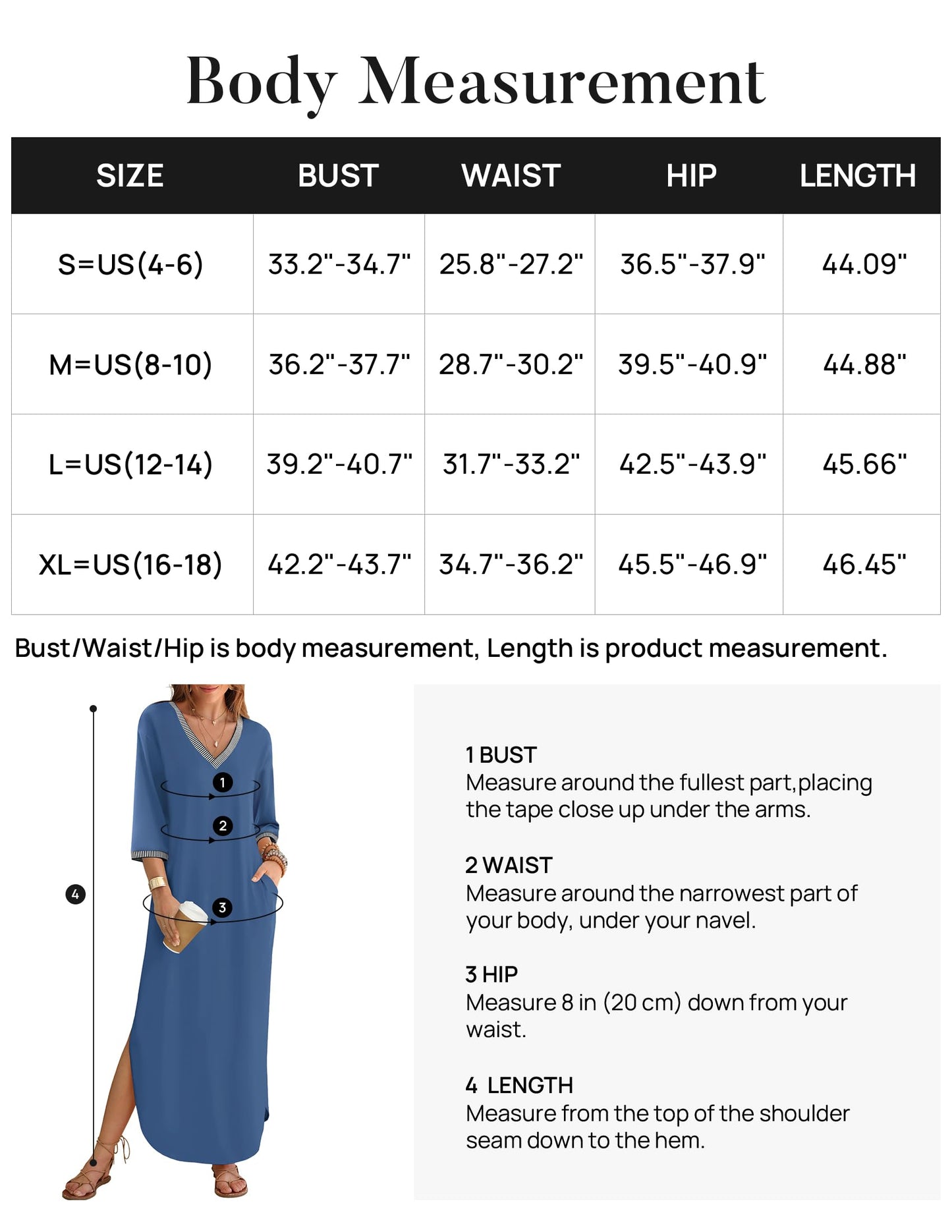 ZESICA Womens Dresses 2024 Causal 3/4 Sleeve V Neck Loose Fit Split Beach Long Maxi Dress with Pockets