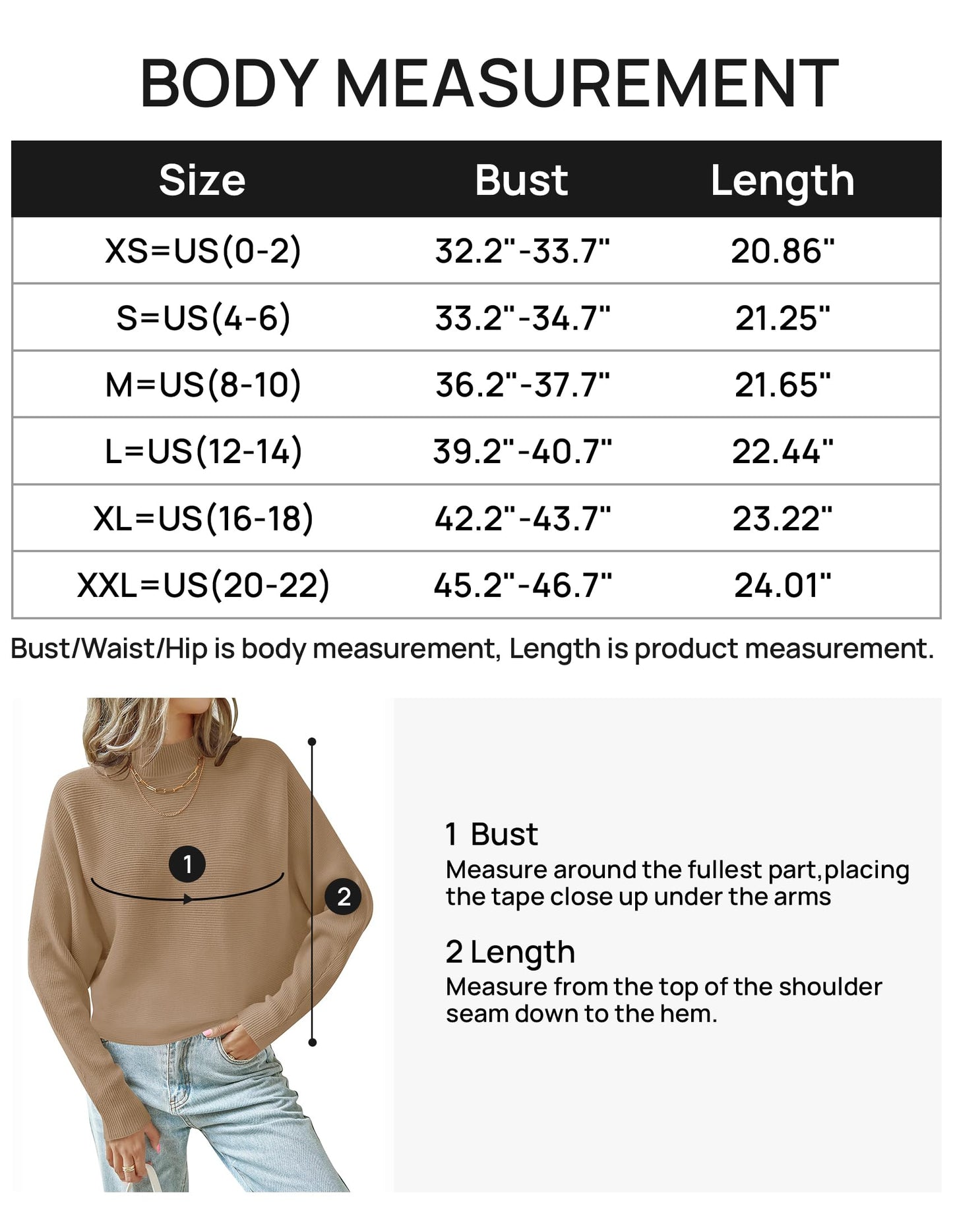 ZESICA Women's 2024 Fall Turtleneck Batwing Long Sleeve Ribbed Knit Casual Soft Pullover Sweater Jumper Top