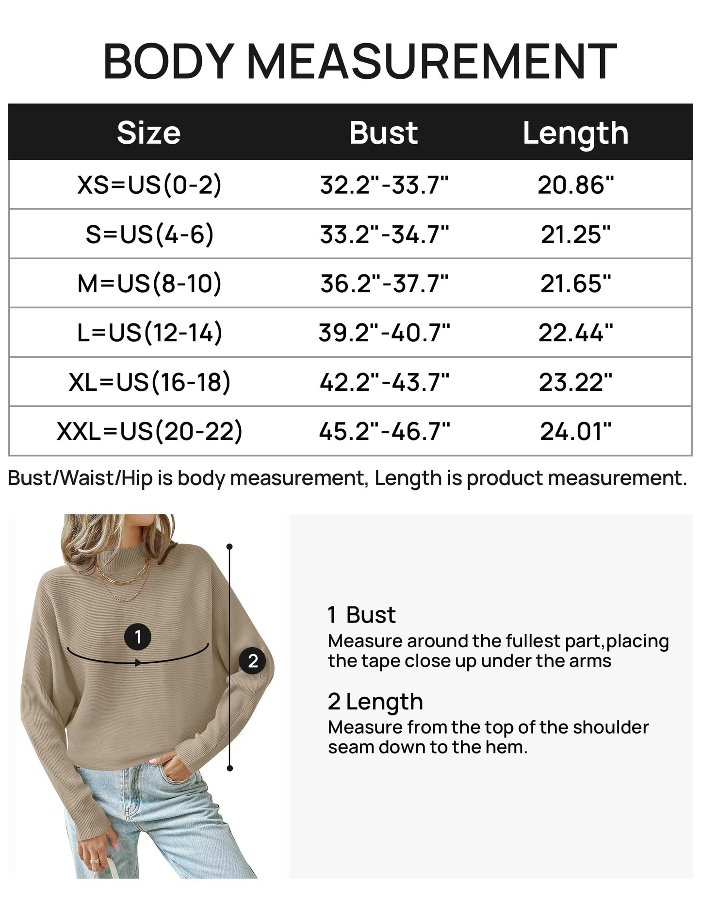 ZESICA Women's 2024 Fall Turtleneck Batwing Long Sleeve Ribbed Knit Casual Soft Pullover Sweater Jumper Top