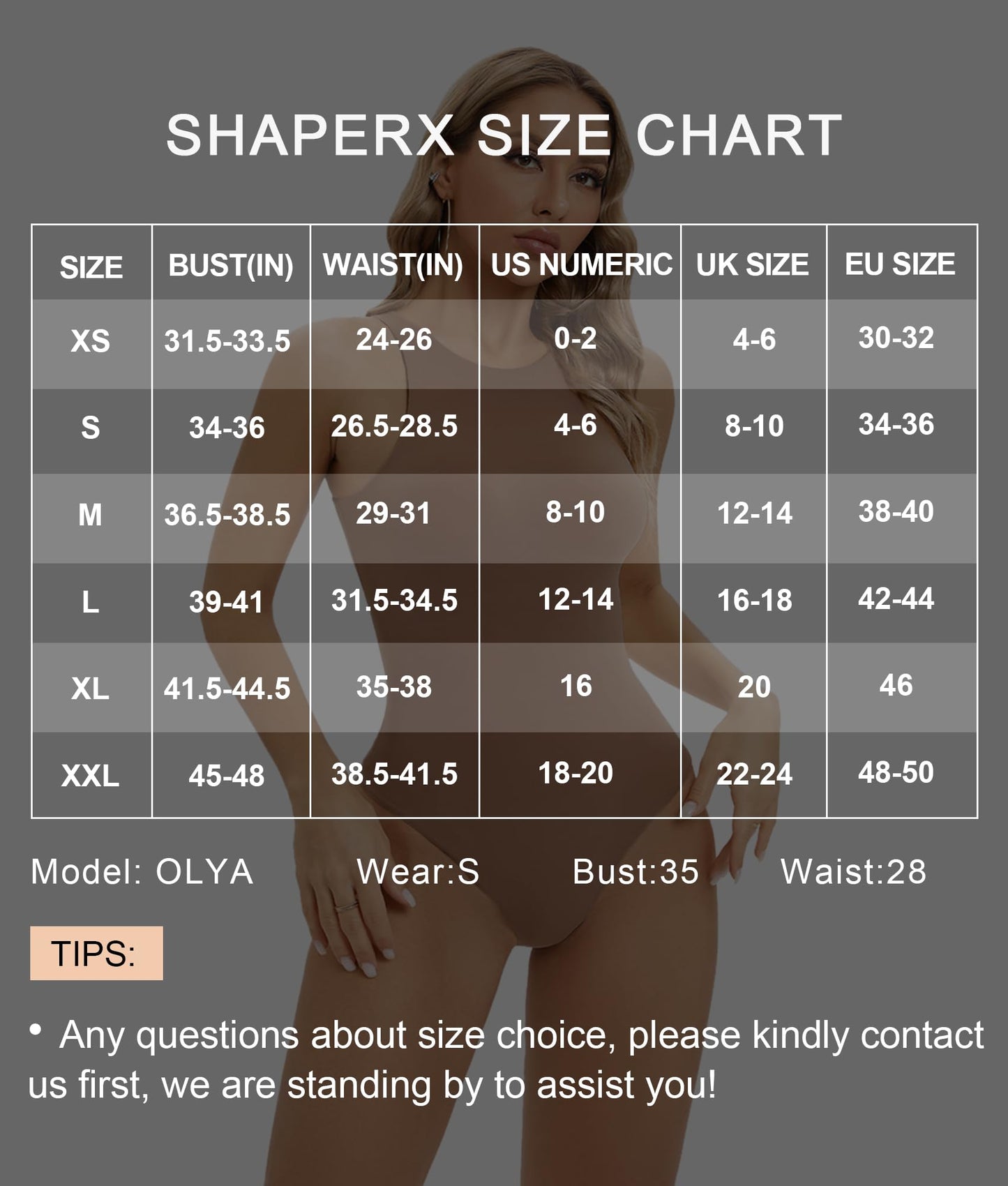 SHAPERX Women's Fit Everybody Bodysuit Soft Crew Neck T-shirt Body Suits with Thong Design