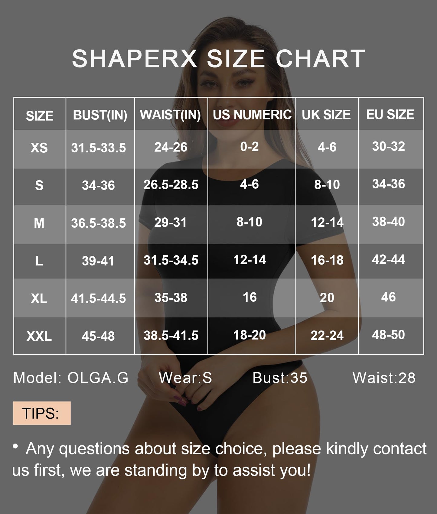 SHAPERX Women's Fit Everybody Bodysuit Soft Crew Neck T-shirt Body Suits with Thong Design