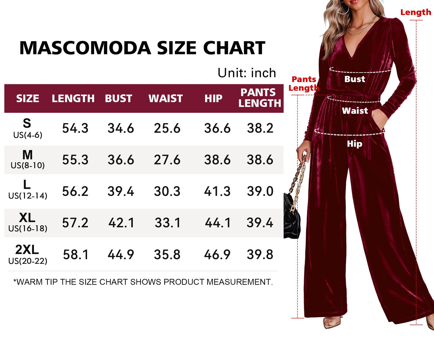 MASCOMODA 2024 Velvet Long Sleeve Wide Leg Jumpsuits for Women Dressy V Neck Belted Romper One Piece Fall Outfits with Pocket