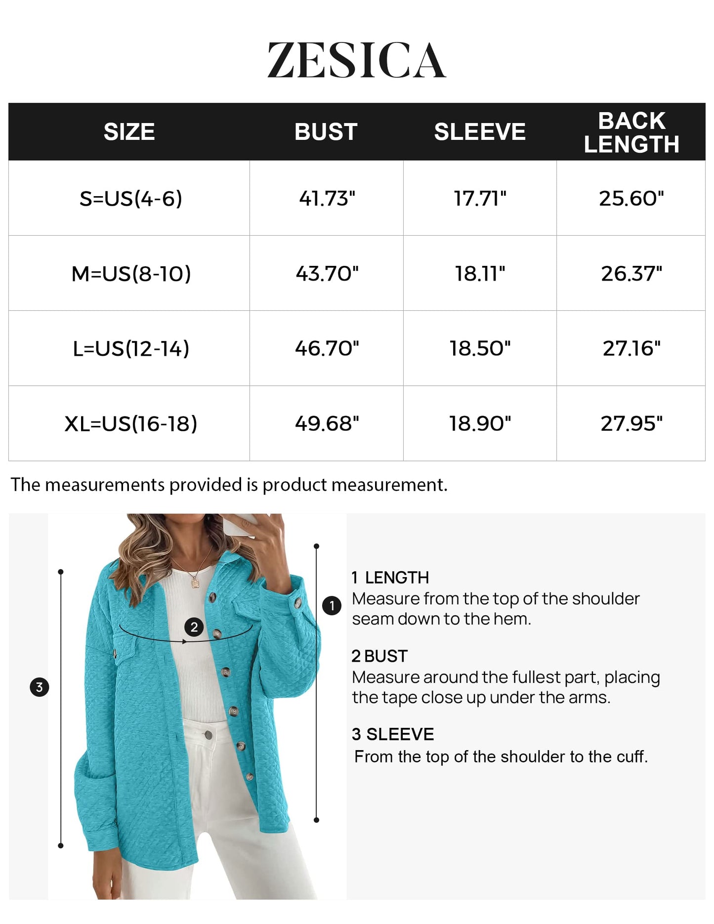 ZESICA Women's Casual Long Sleeve Button Down Loose Lightweight Shacket Shirt Jacket Coat Outerwear with Pockets