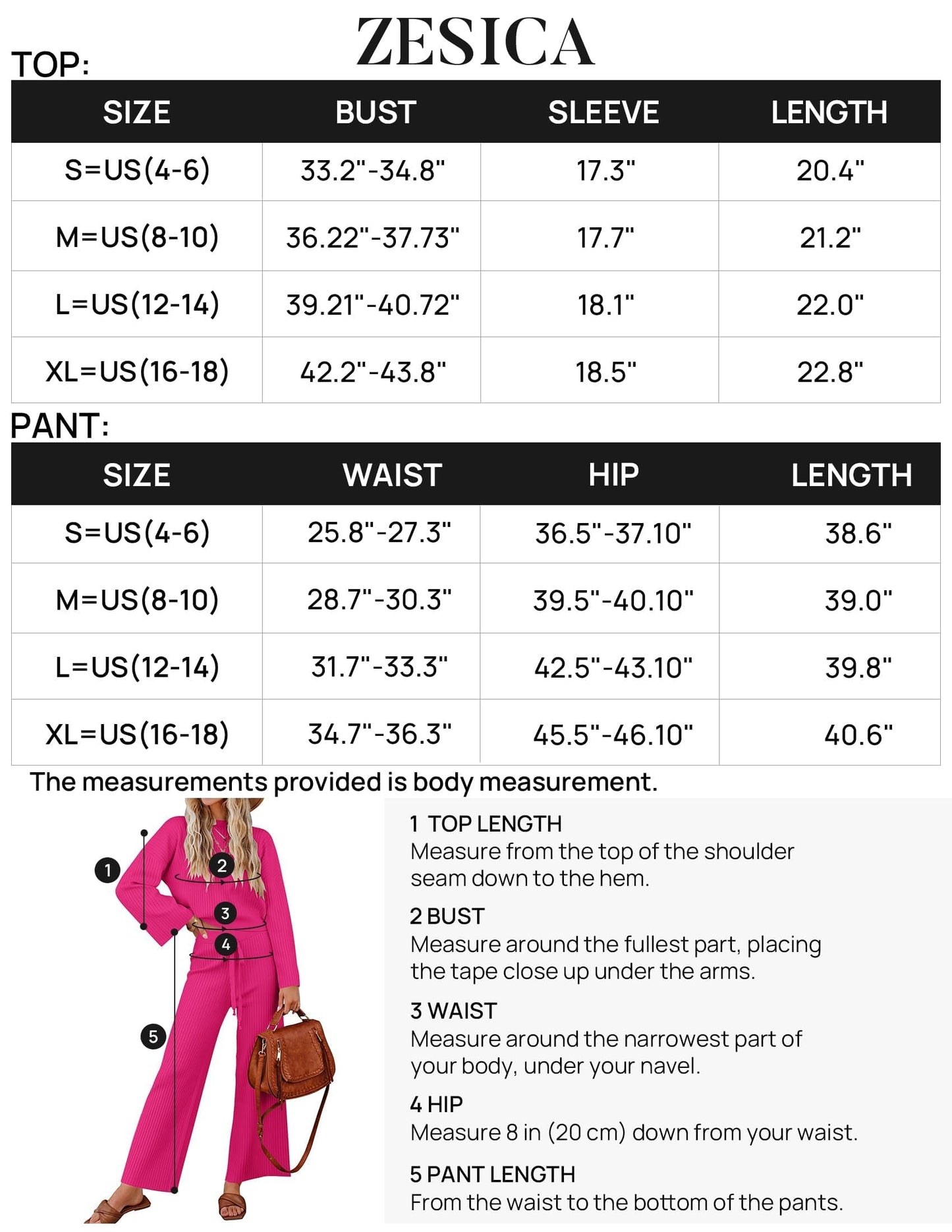 ZESICA Women's 2 Piece Outfits Set 2024 Casual Long Sleeve Knit Pullover Top and Wide Leg Pants Sweatsuit Lounge Sets