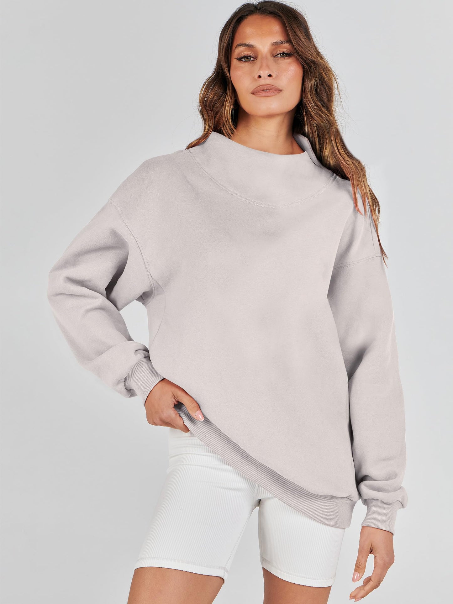 ANRABESS Womens Oversized Sweatshirts Turtleneck Pullover Long Sleeve Hoodies Tops 2024 Fall Fashion Preppy Outfits