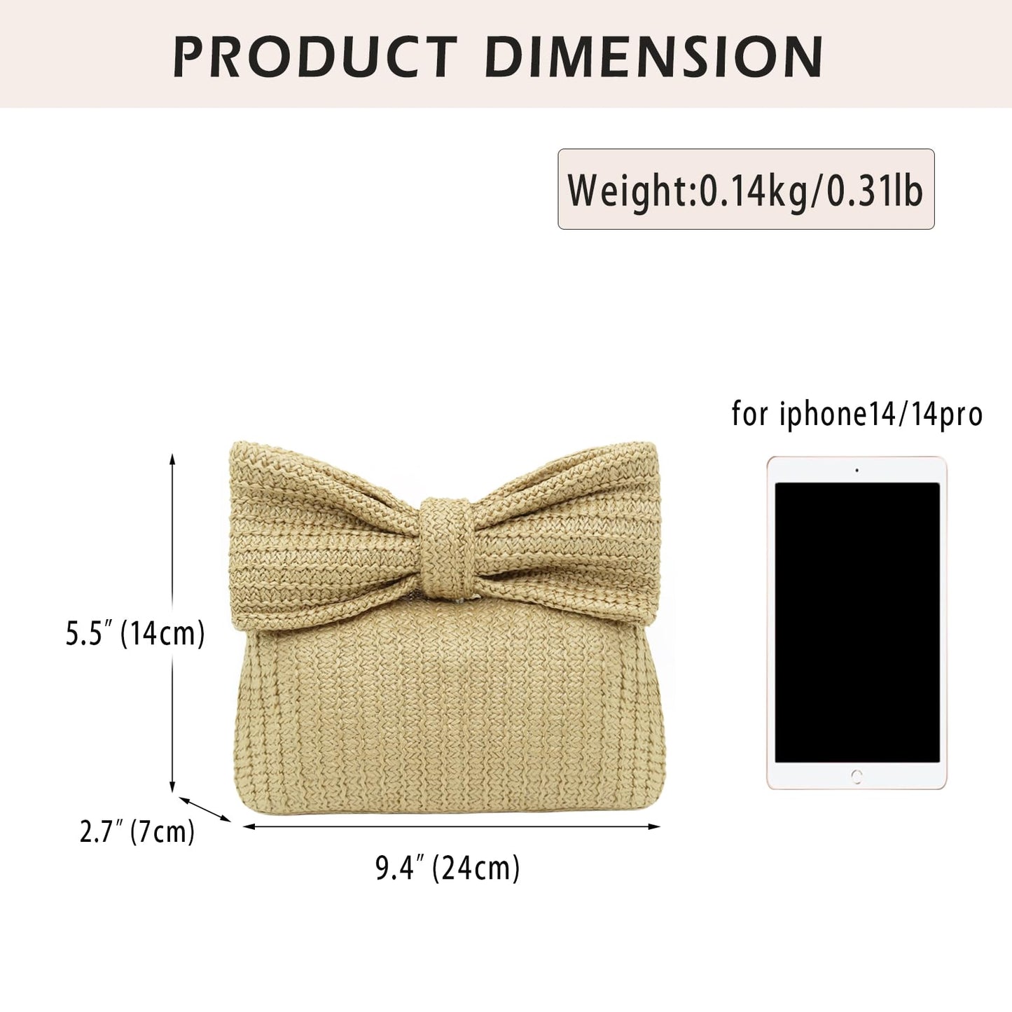 Rattan Clutch Purse for Women,Summer Straw Woven Beach Woven Bag Wicker Raffia Envelope Evening Clutch for Wedding