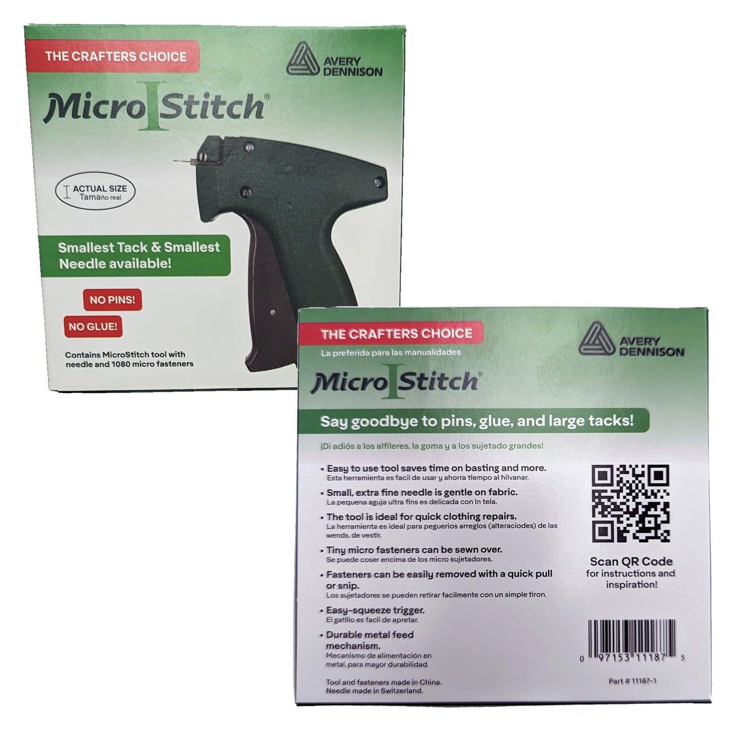 MicroStitch Tagging Gun Kit – Includes 1 Needle, 600 White Fasteners & 480 Black Fasteners (Starter Kit)