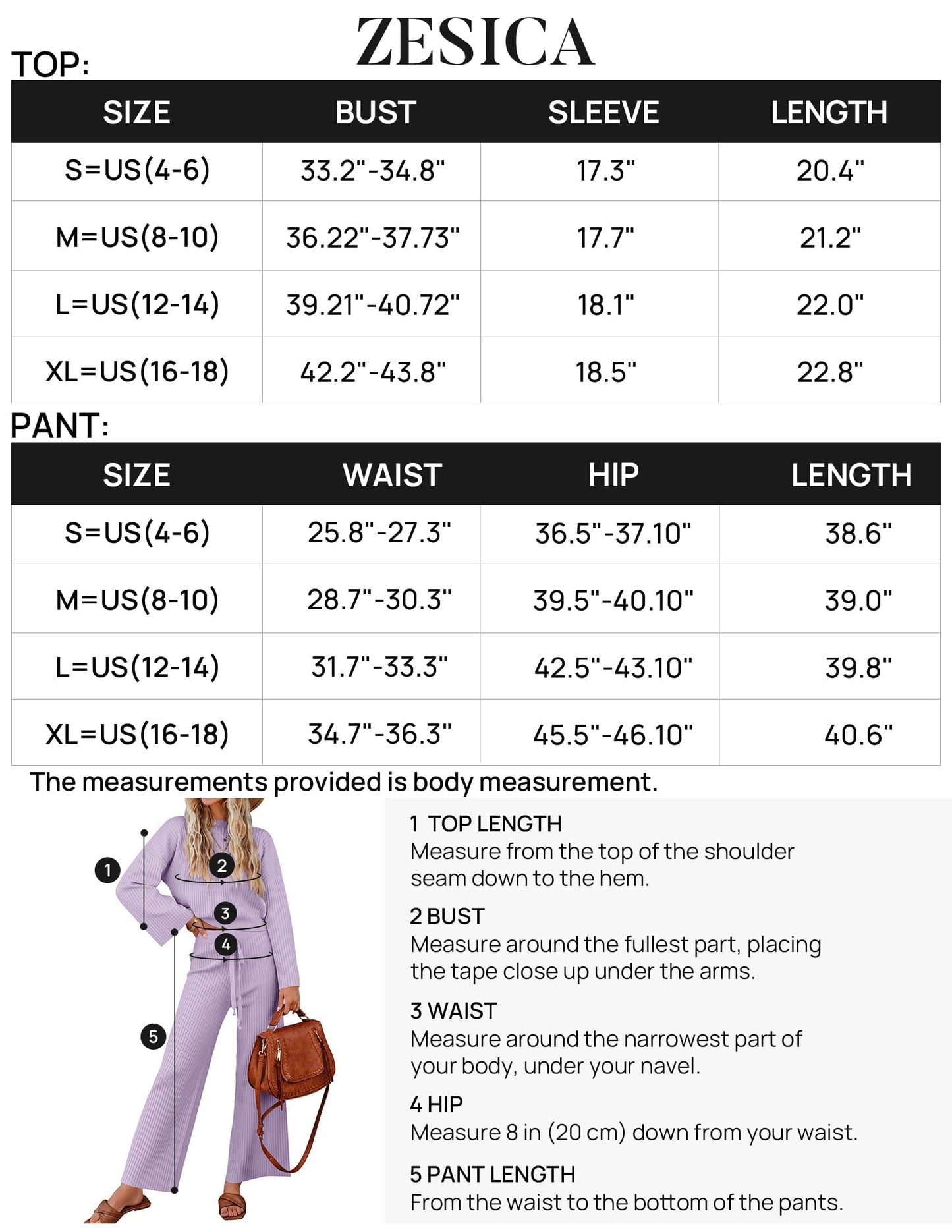 ZESICA Women's 2 Piece Outfits Set 2024 Casual Long Sleeve Knit Pullover Top and Wide Leg Pants Sweatsuit Lounge Sets