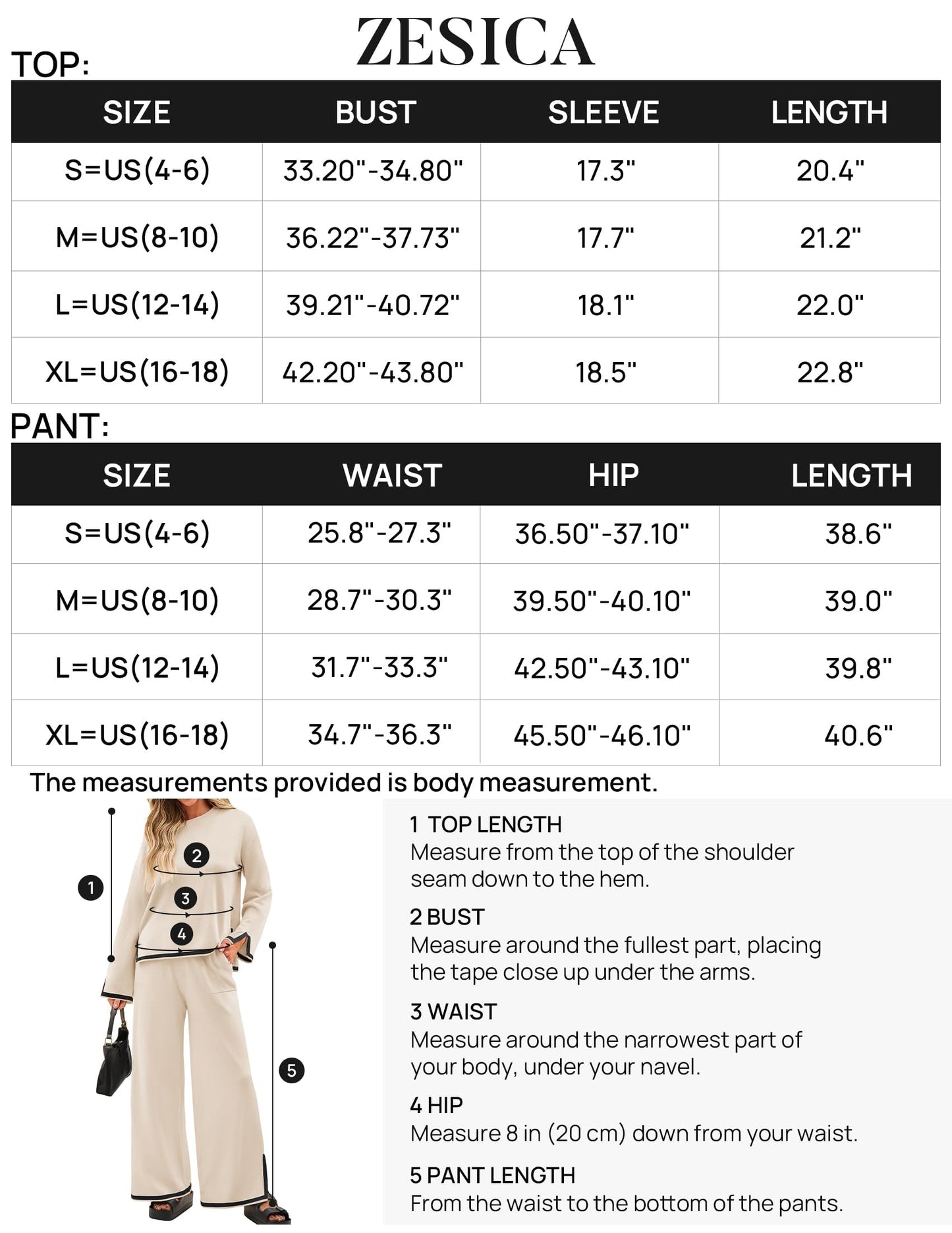 ZESICA Women's 2 Piece Outfits Set 2024 Casual Long Sleeve Knit Pullover Top and Wide Leg Pants Sweatsuit Lounge Sets