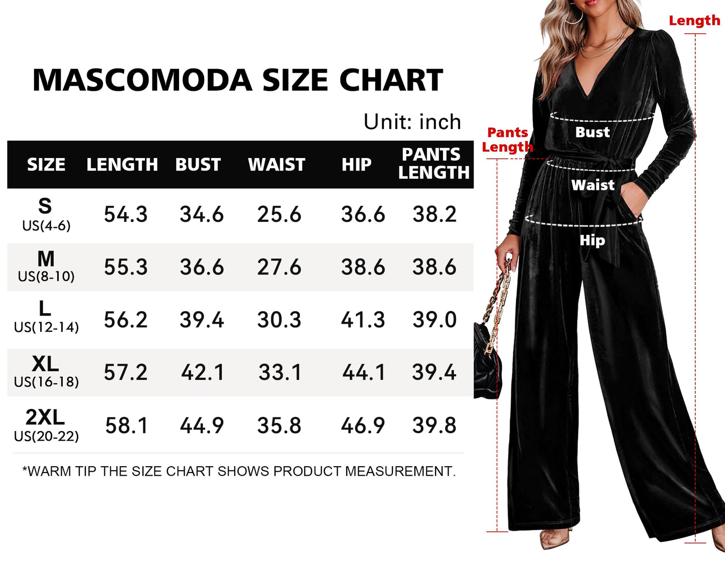 MASCOMODA 2024 Velvet Long Sleeve Wide Leg Jumpsuits for Women Dressy V Neck Belted Romper One Piece Fall Outfits with Pocket